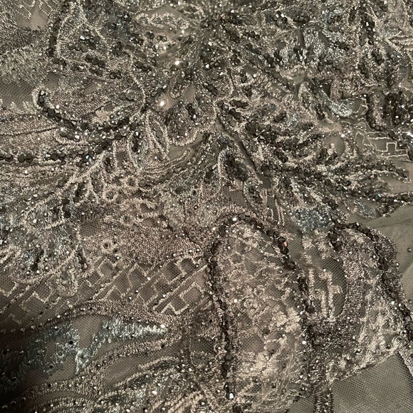 Flowing Gown for mother of the bride or groom. Color gray, beaded. Size 14-16 - Picture 16 of 16